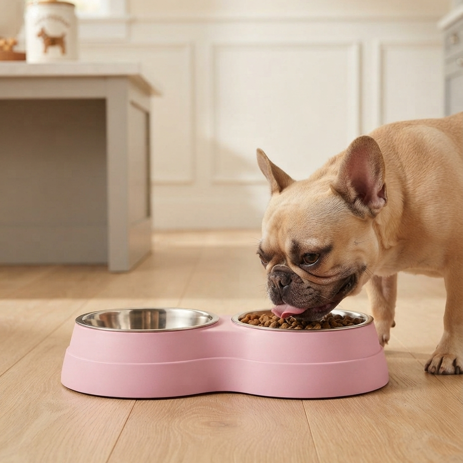 Double Pet Feeding Bowl – Stainless Steel Non Slip Food & Water Bowls
