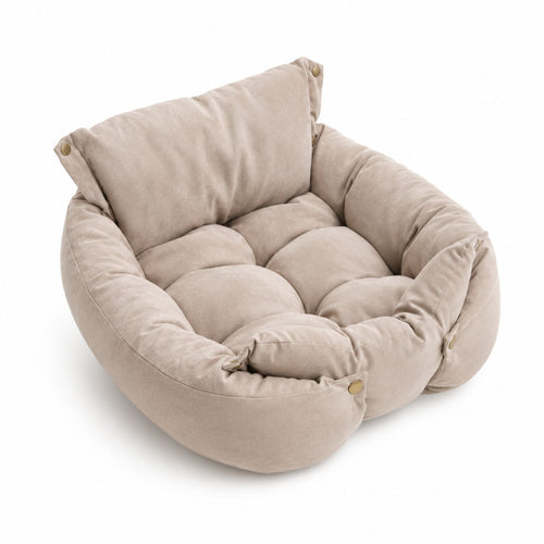 3-in-1 Convertible Plush Pet Bed – Foldable Sofa for Dogs & Cats