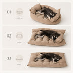 Luxury 3-in-1 Convertible Plush Pet Bed For Dogs Cats Foldable Cushion Sofa Sleeping Mat Soft Cozy Pet Bed Mattress Warm Durable Washable Pet Furniture Indoor Comfort Bed