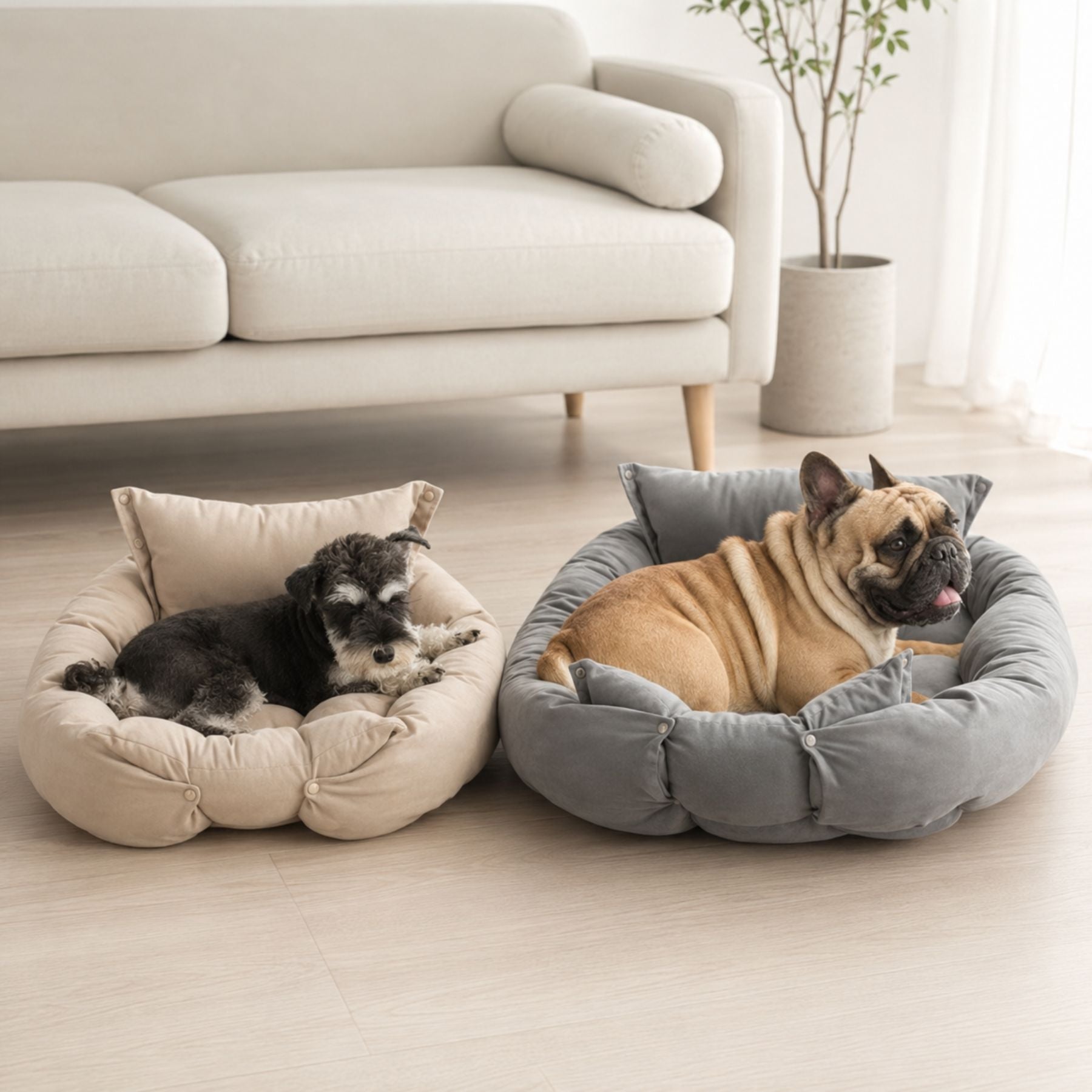 Luxury 3-in-1 Convertible Plush Pet Bed For Dogs Cats Foldable Cushion Sofa Sleeping Mat Soft Cozy Pet Bed Mattress Warm Durable Washable Pet Furniture Indoor Comfort Bed