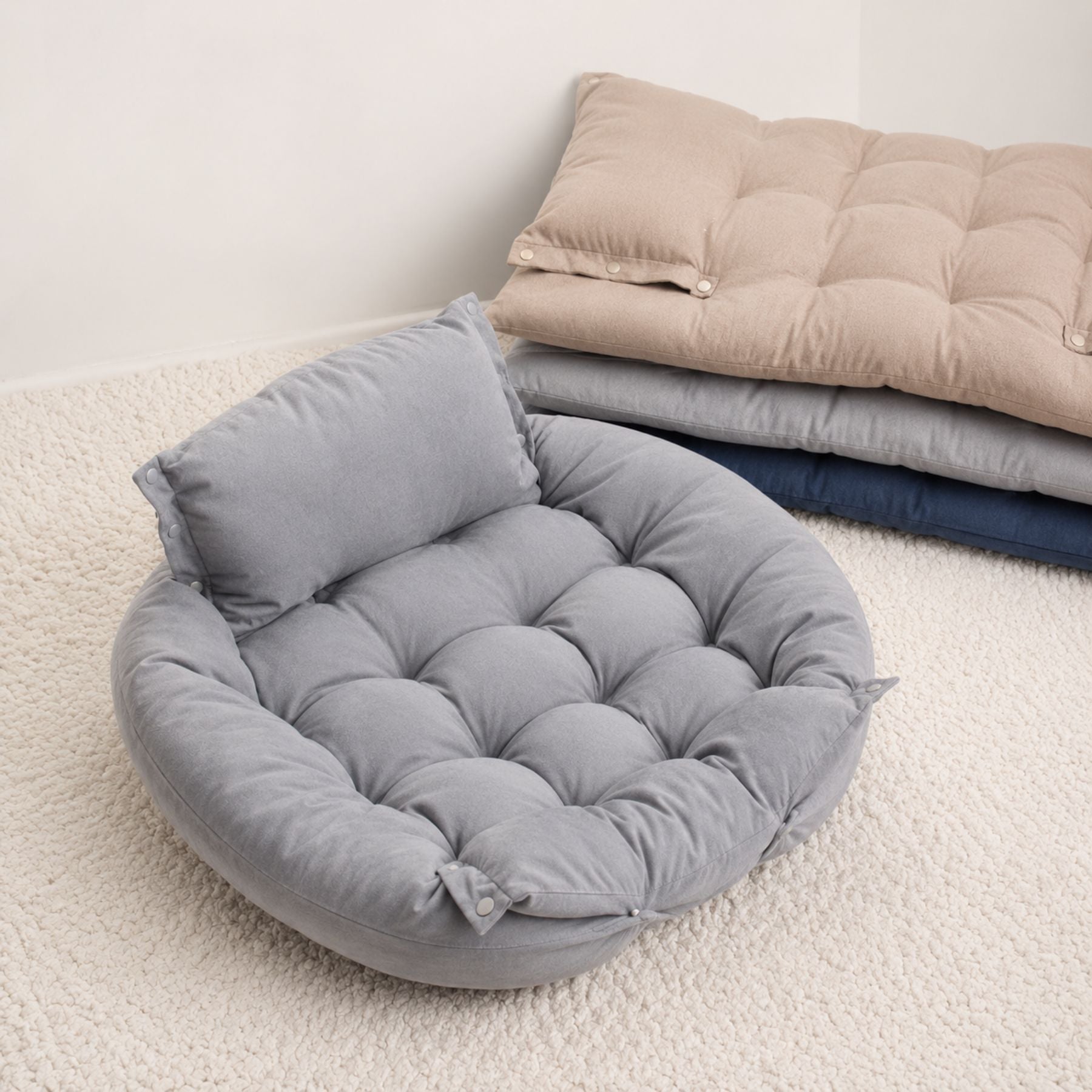 Luxury 3-in-1 Convertible Plush Pet Bed For Dogs Cats Foldable Cushion Sofa Sleeping Mat Soft Cozy Pet Bed Mattress Warm Durable Washable Pet Furniture Indoor Comfort Bed