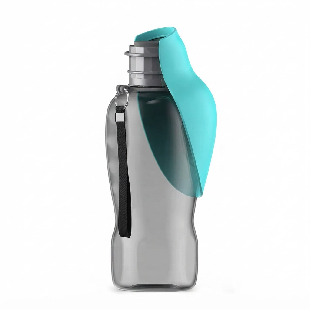 Portable Dog Water Bottle 800ml - Travel Feeder Bowl for Dogs & Cats