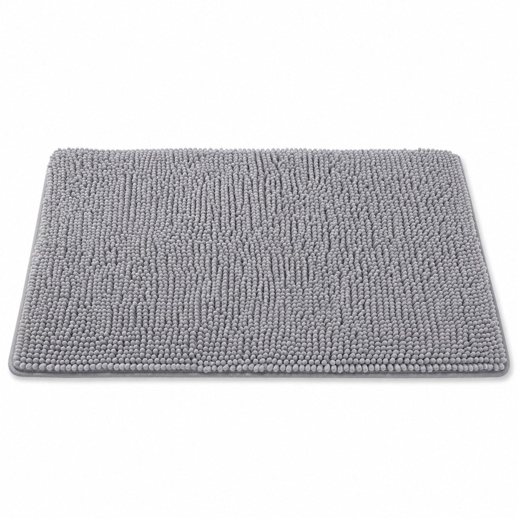 Dog Door Mat - Washable Absorbent Microfiber Mat for Muddy Paws, Grey