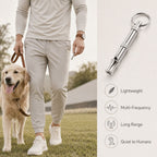 High Quality Adjustable Dog Training Whistle Silver Metal With Keychain Dog Recall Bark Control Training Tool Professional Pet Training Ultrasonic Sound Coach Device Portable Durable