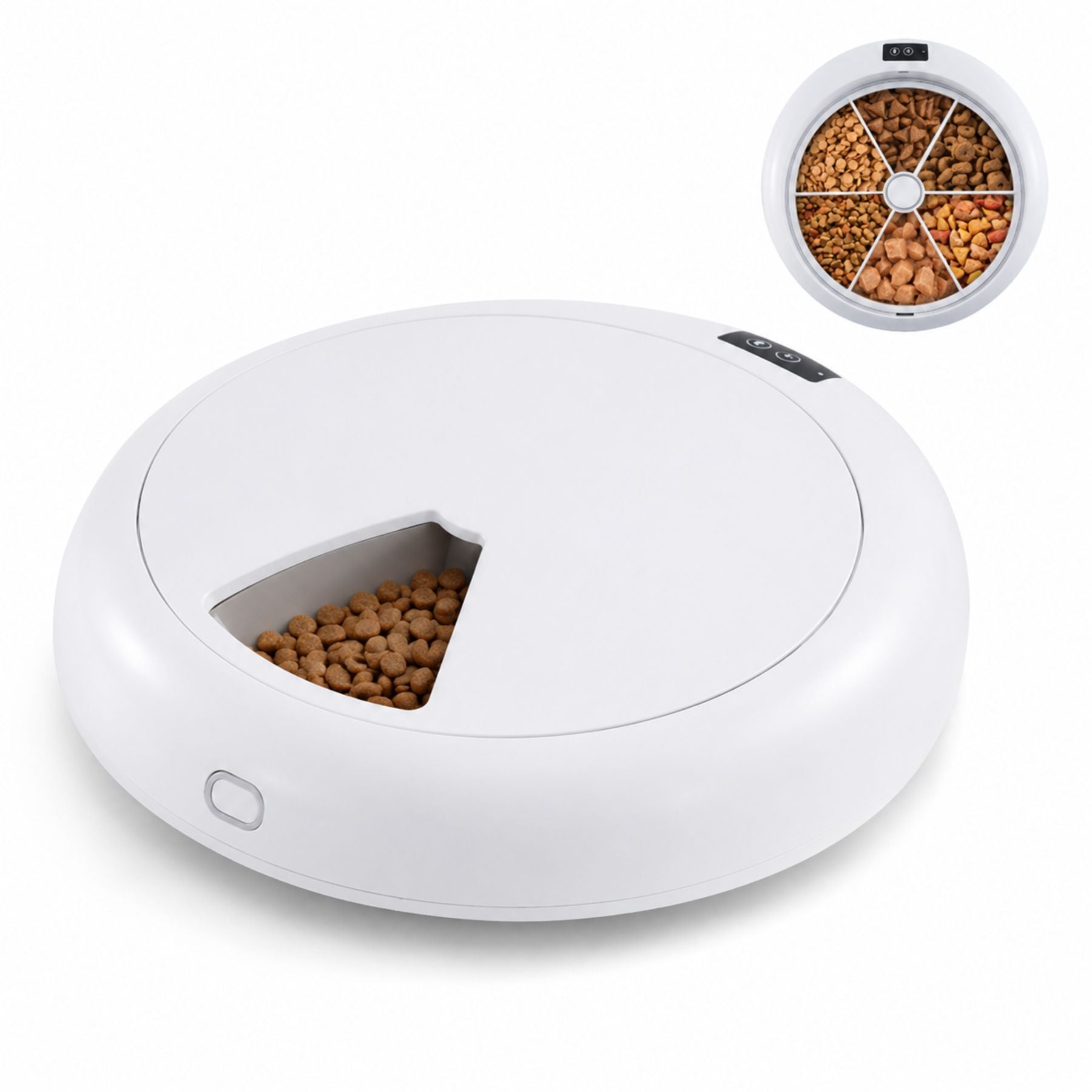 Automatic Pet Feeder for Cats & Dogs - 6 Meal Food Dispenser Timer