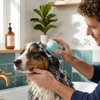 Silicone Pet Bath Brush – Shampoo Dispenser for Dogs & Cats Grooming