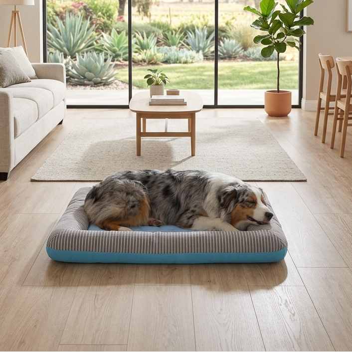 Cooling Dog Bed- Raised Edge Summer Dog Bed Mat for Large & Small Dogs