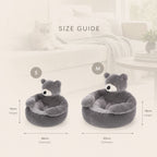 Bear-Shaped Plush Cat Bed & Dog Sofa - Removable Cushion Pet Bed