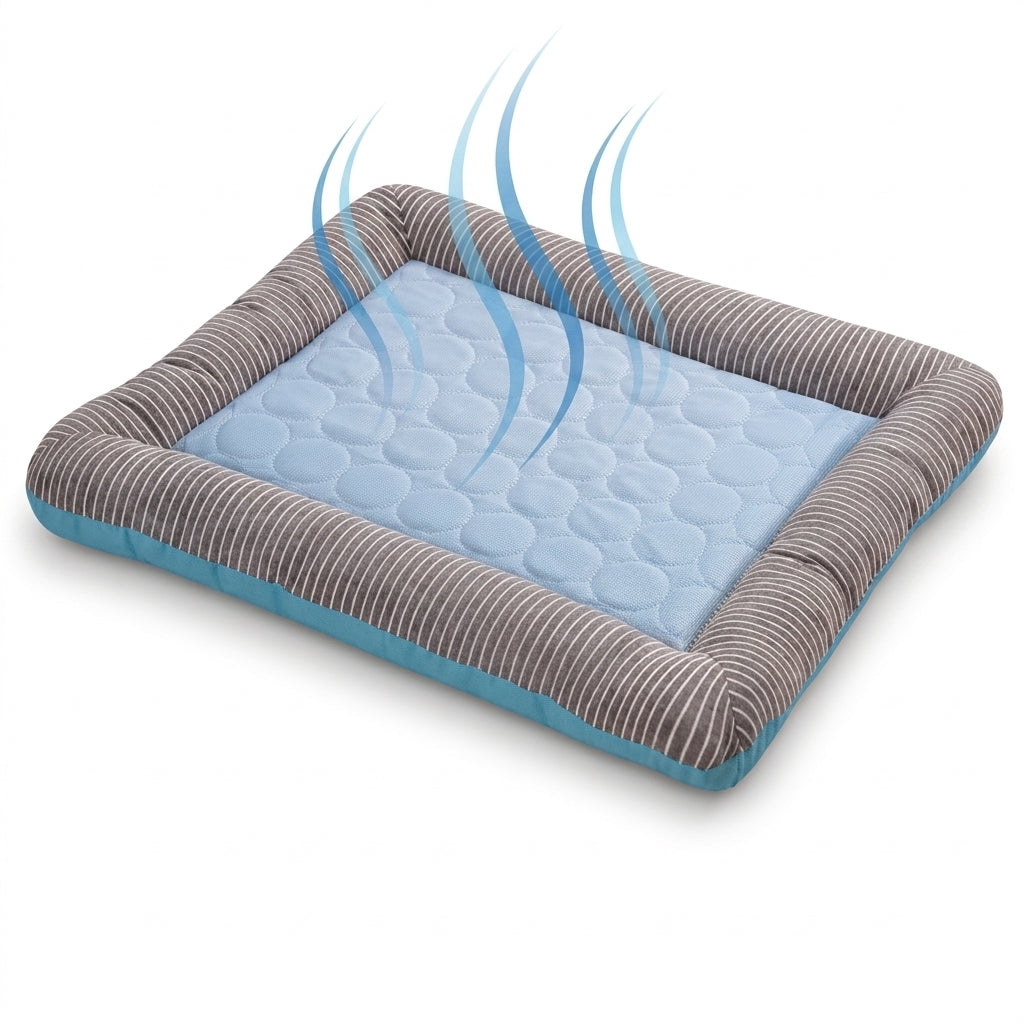 Cooling Dog Bed- Raised Edge Summer Dog Bed Mat for Large & Small Dogs