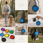 Collapsible Pet Travel Bowl for Dogs & Cats – Portable Silicone Water & Food Bowl with Carabiner, Foldable Dog Bowl for Travel, Hiking & Outdoor Use