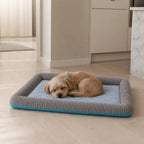 Cooling Dog Bed Mat with Raised Edges – Breathable Pet Cooling Pad with Soft Cushion Support, Washable Cooling Pet Bed for Small, Medium & Large Dogs
