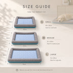 Cooling Dog Bed Mat with Raised Edges – Breathable Pet Cooling Pad with Soft Cushion Support, Washable Cooling Pet Bed for Small, Medium & Large Dogs