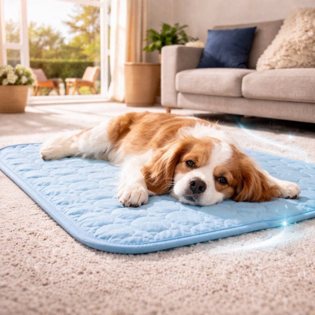 Cooling Pet Mat for Dogs & Cats – Breathable Summer Dog Cooling Pad, Lightweight Washable Pet Bed Mat for Indoor & Outdoor Use