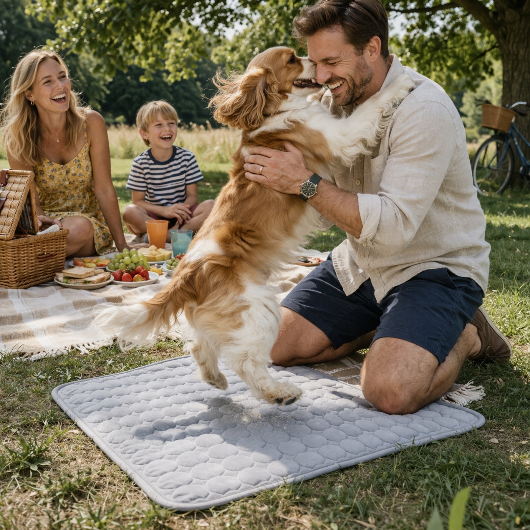 Cooling Pet Mat for Dogs & Cats – Breathable Summer Dog Cooling Pad, Lightweight Washable Pet Bed Mat for Indoor & Outdoor Use