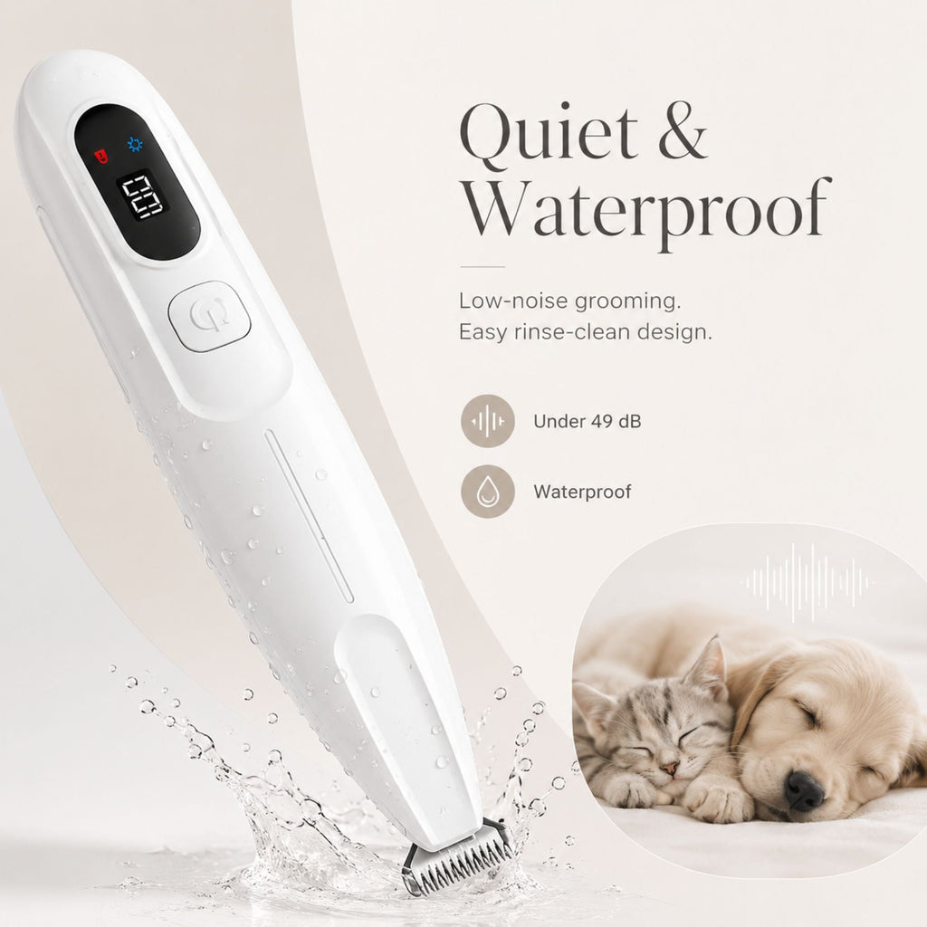 Dog Paw Trimmer & Cat Hair Clipper - Rechargeable LED Grooming Clipper
