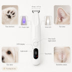 Dog Paw Trimmer & Cat Hair Clipper - Rechargeable LED Grooming Clipper