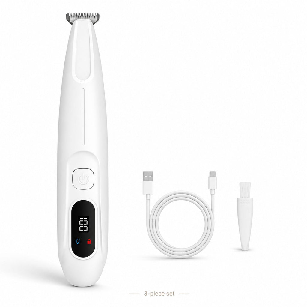 Dog Paw Trimmer & Cat Hair Clipper - Rechargeable LED Grooming Clipper