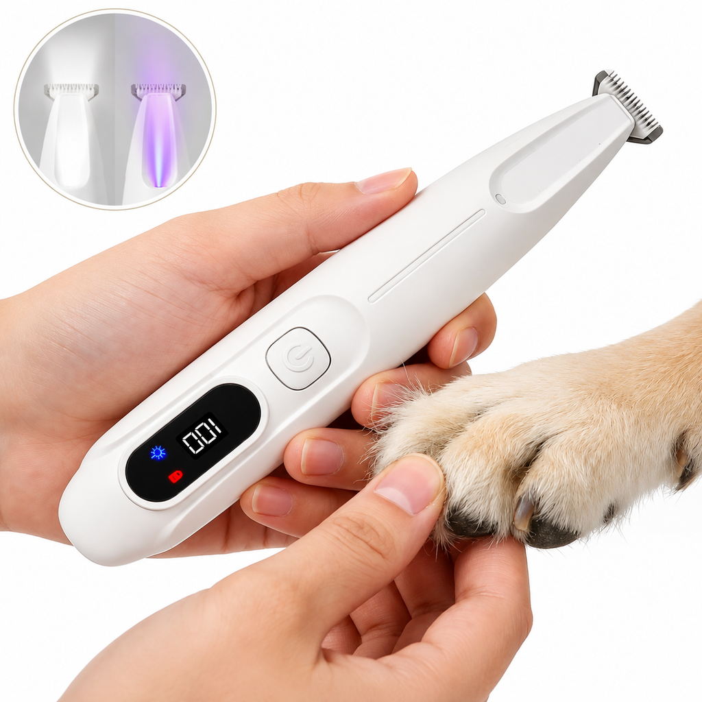 Dog Paw Trimmer & Cat Hair Clipper - Rechargeable LED Grooming Clipper