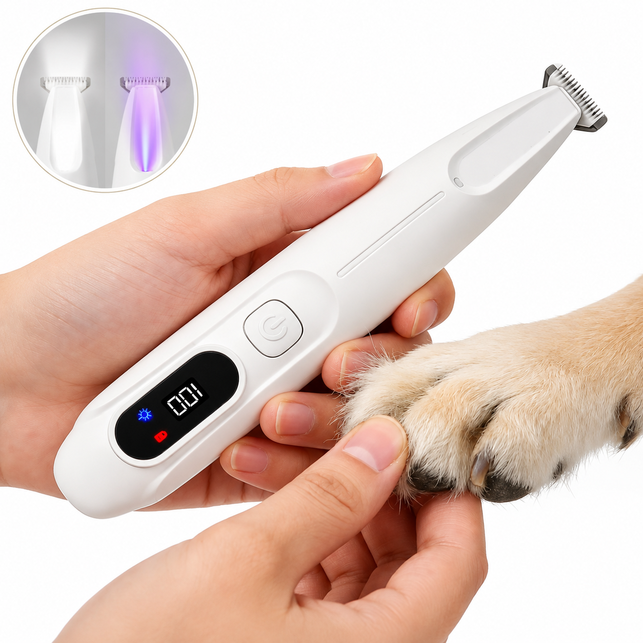 Dog Paw Trimmer & Cat Hair Clipper - Rechargeable LED Grooming Clipper