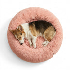 Calming Donut Dog Bed – Plush Faux Fur Cozy Bed for Dogs & Cats