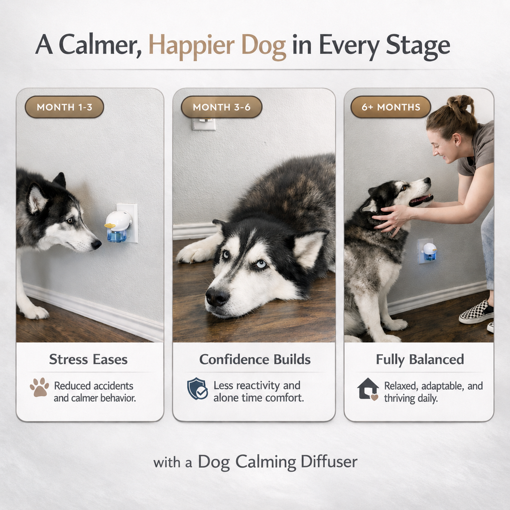 Dog Calming Diffuser, Plug-In Pet Calming Diffuser for Anxiety Relief