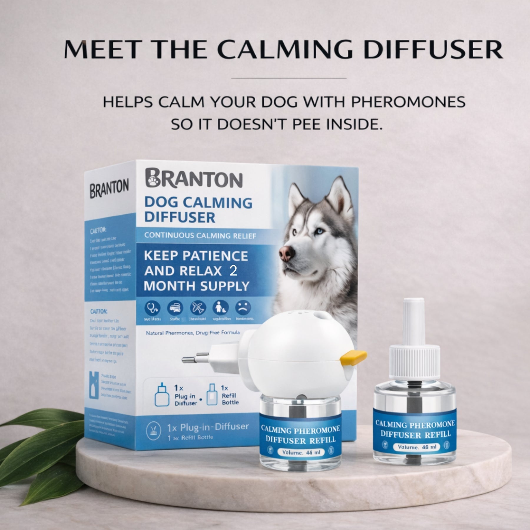 Dog Calming Diffuser, Plug-In Pet Calming Diffuser for Anxiety Relief