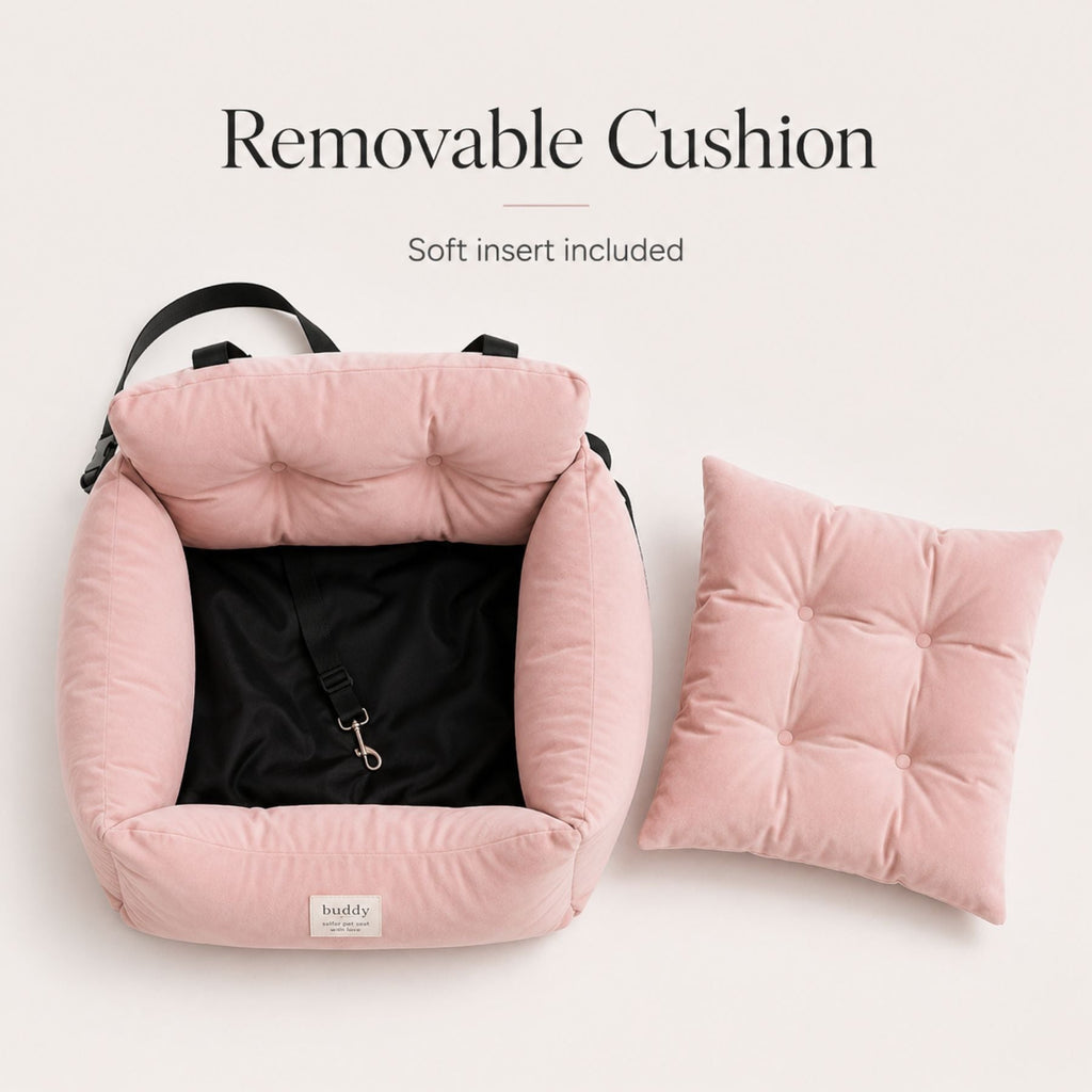 Dog Car Seat Bed, Portable Pet Booster Seat for Small Dogs & Cats Ride