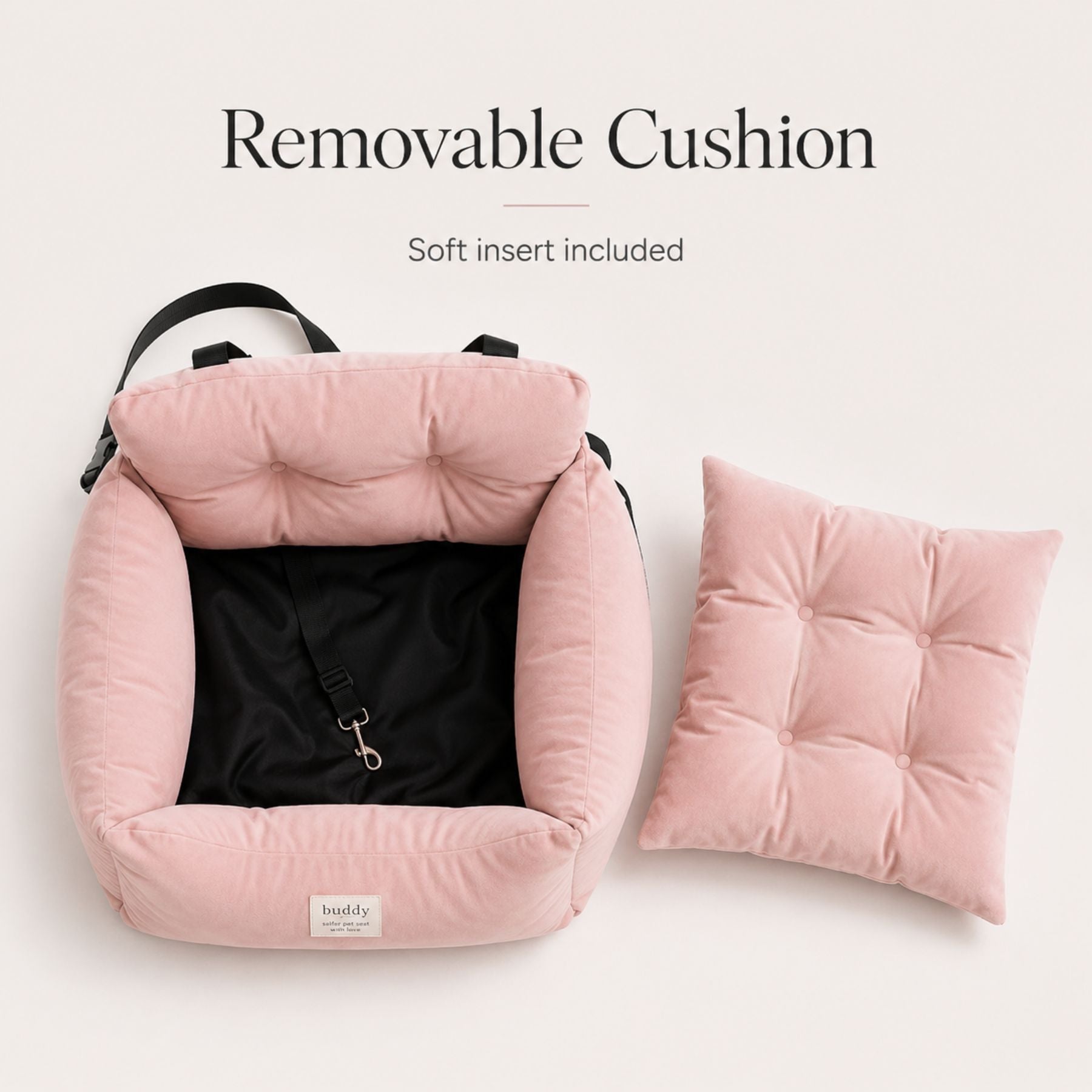 Dog Car Seat Bed, Portable Pet Booster Seat for Small Dogs & Cats Ride