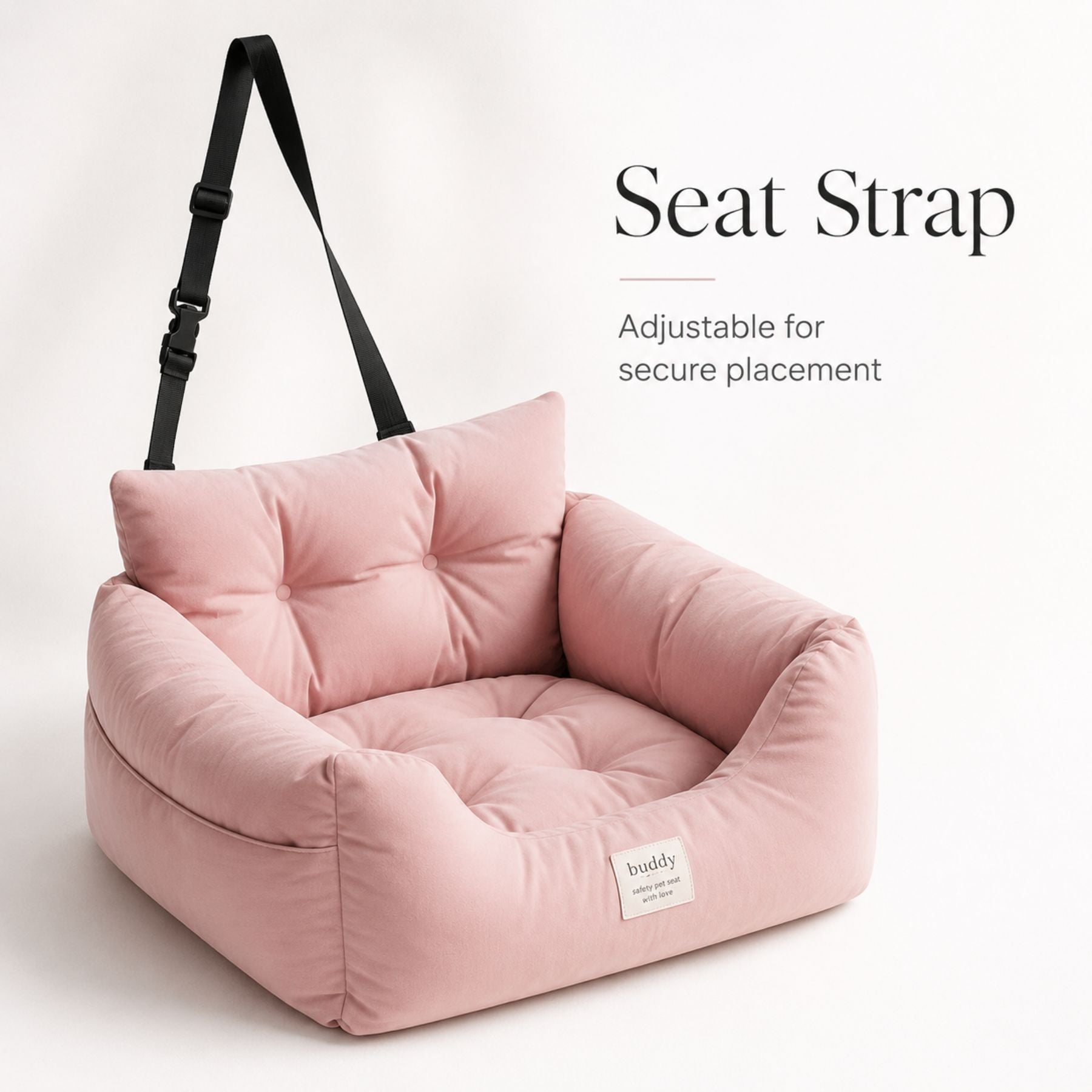 Dog Car Seat Bed, Portable Pet Booster Seat for Small Dogs & Cats Ride