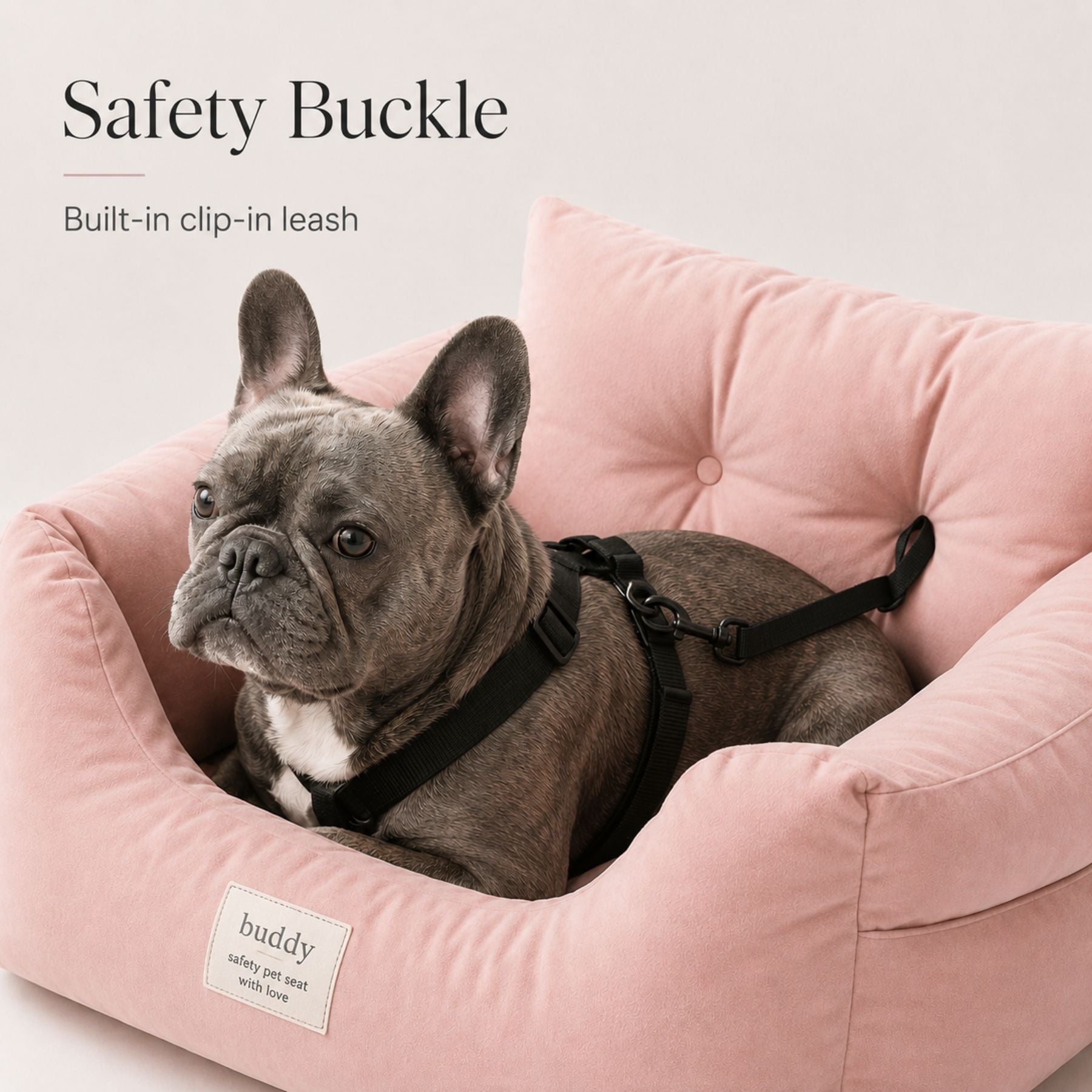 Dog Car Seat Bed, Portable Pet Booster Seat for Small Dogs & Cats Ride