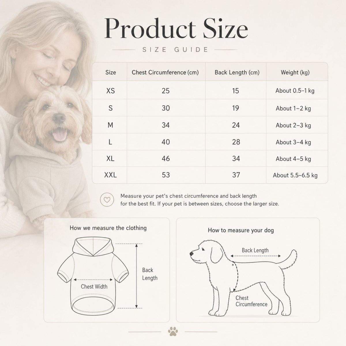 Dog Hoodie Sweater With Hood and Pocket - Soft Pet Clothes for Small Dogs