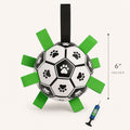 Interactive Dog Soccer Ball Toy - Fetch, Tug, Chew & Outdoor Play