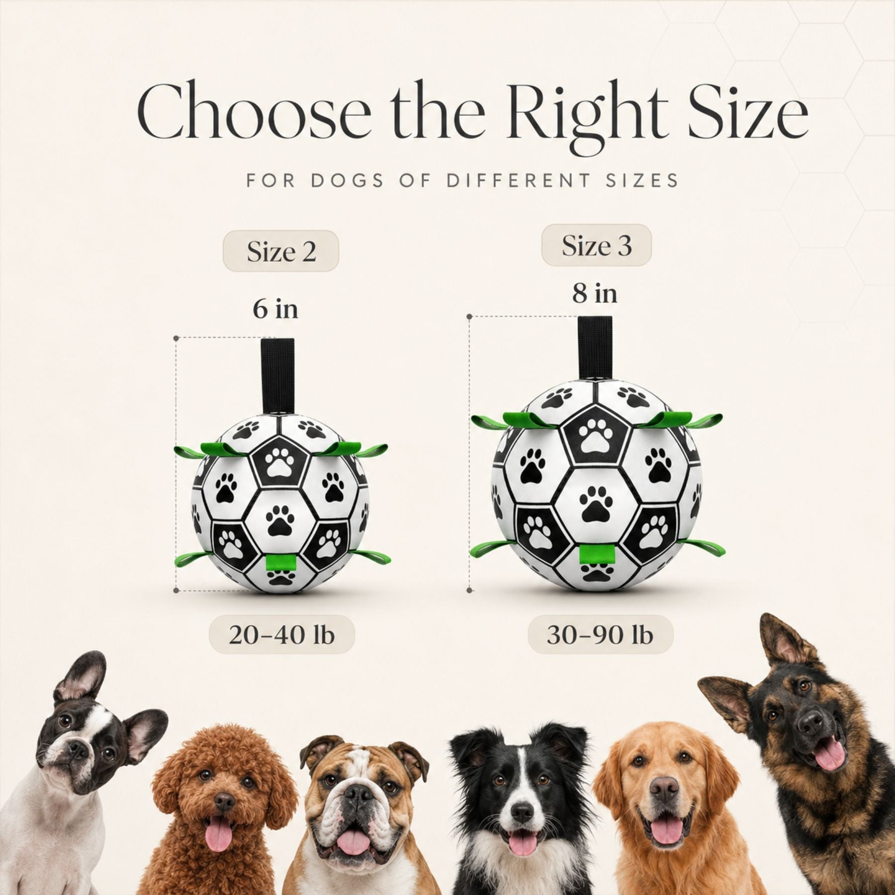 Interactive Dog Soccer Ball Toy - Fetch, Tug, Chew & Outdoor Play