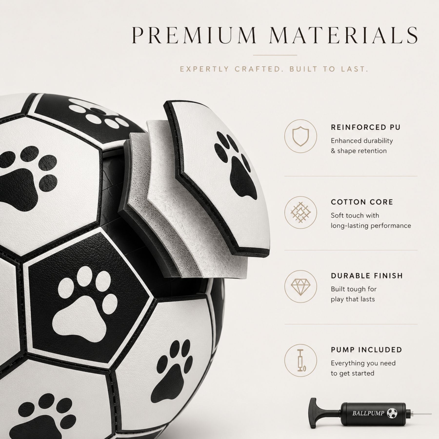 Interactive Dog Soccer Ball Toy - Fetch, Tug, Chew & Outdoor Play