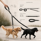 Dual Dog Lead Rope – Rotatable Double Dog Leash with Comfort Handle