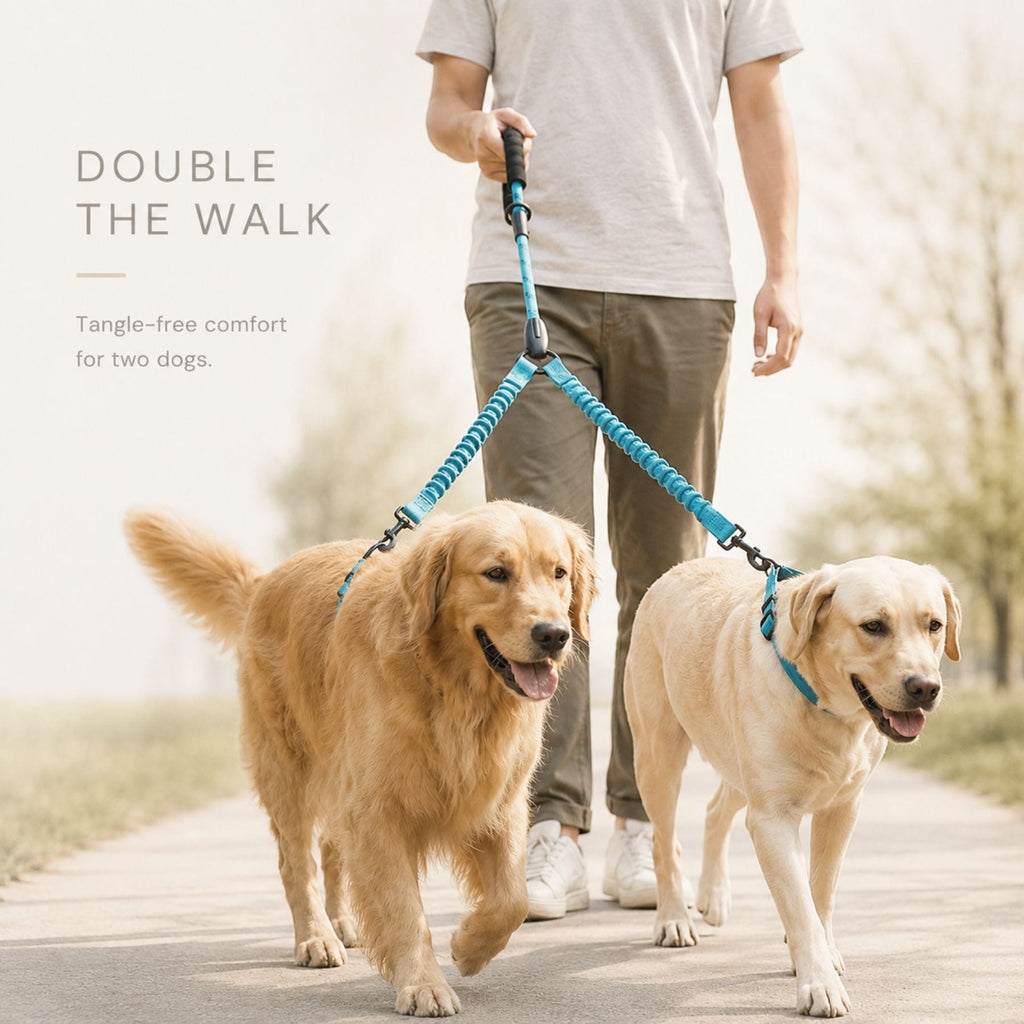 Dual Dog Lead Rope – Rotatable Double Dog Leash with Comfort Handle