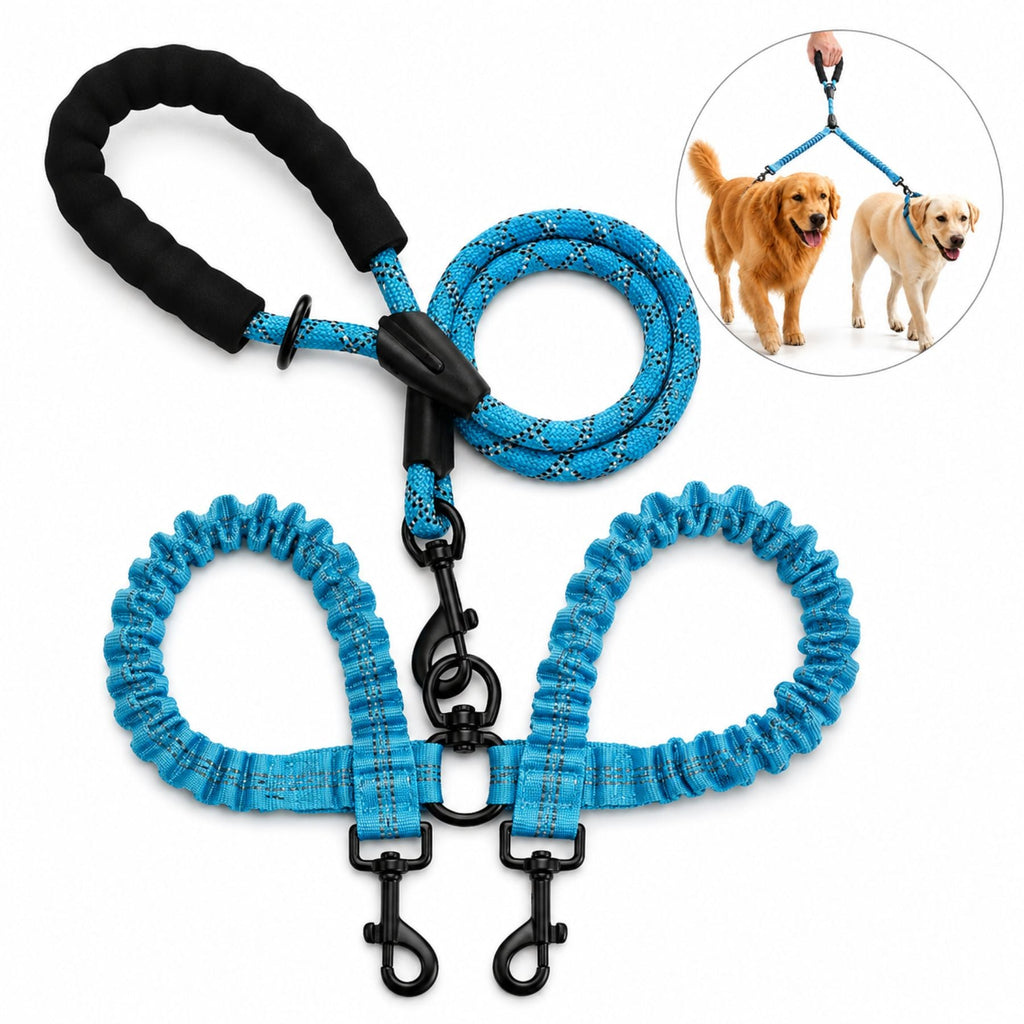 Dual Dog Lead Rope – Rotatable Double Dog Leash with Comfort Handle
