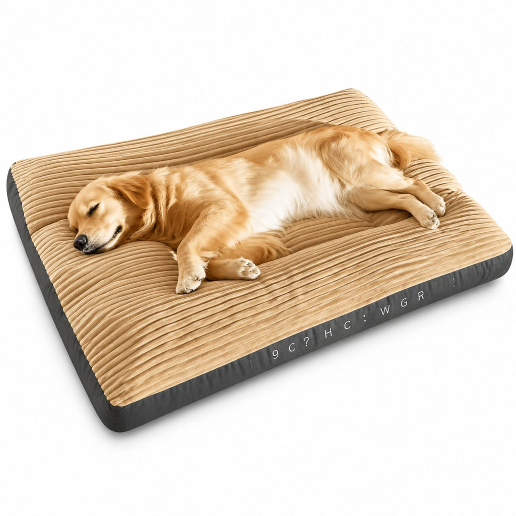Luxury Extra Thick Washable Dog Bed Mat For Medium Large Dogs Ultra Soft Ribbed Plush Pet Mattress Non Slip Base Durable Comfort Sleeping Pad Pet Bed Furniture Indoor Outdoor