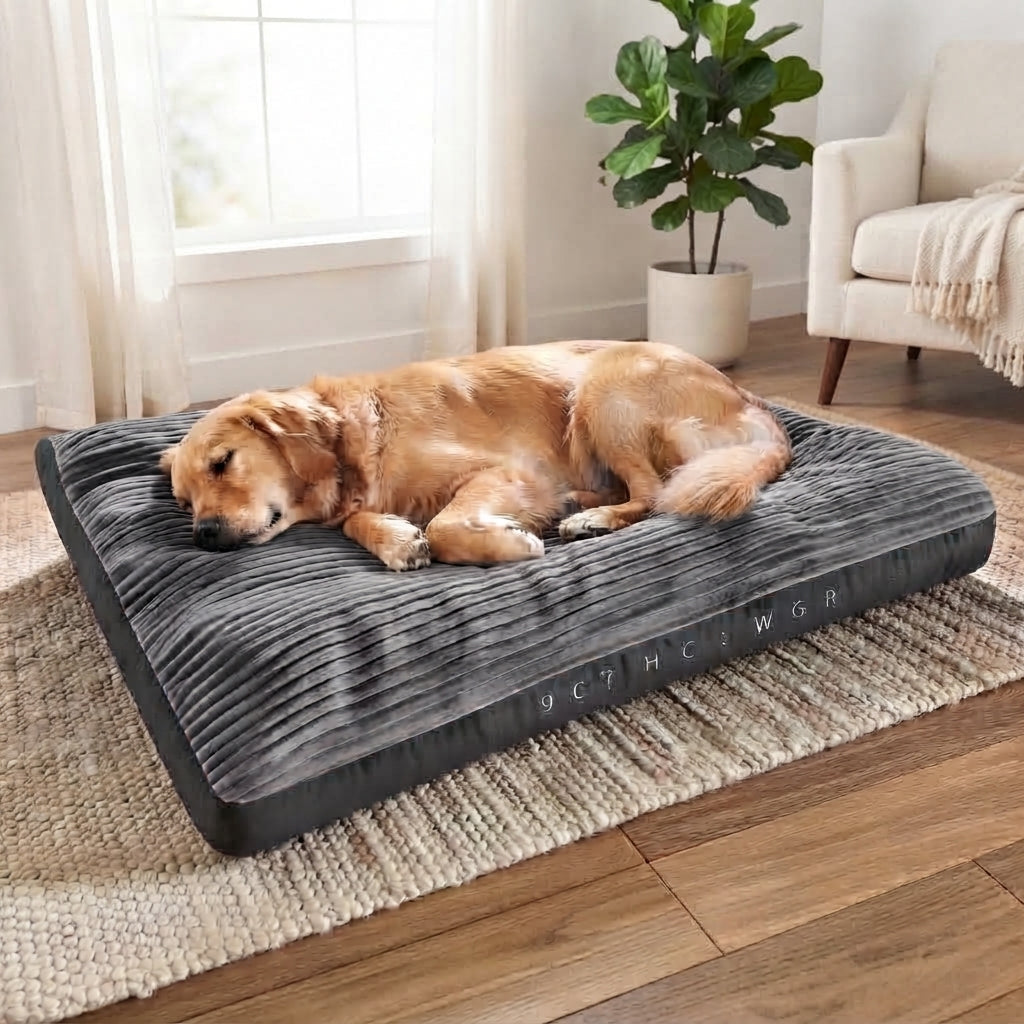 Extra Thick Orthopedic Washable Dog Bed - Calming Plush Mattress for Large Dogs
