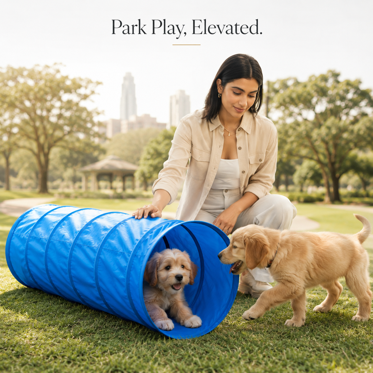 Foldable Dog Agility Tunnel - Indoor & Outdoor Training Play Tunnel