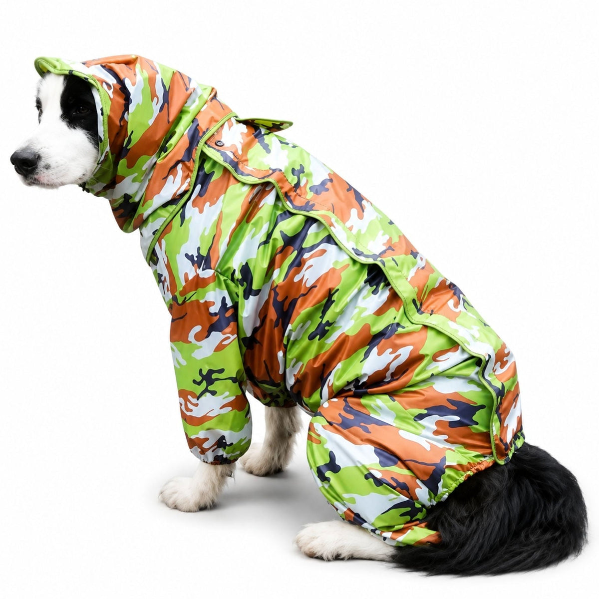 Full Coverage Dog Raincoat with Hood - Waterproof Rain Suit