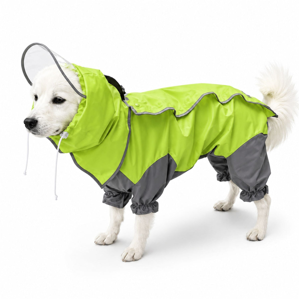 Full Coverage Dog Raincoat with Hood - Waterproof Rain Suit