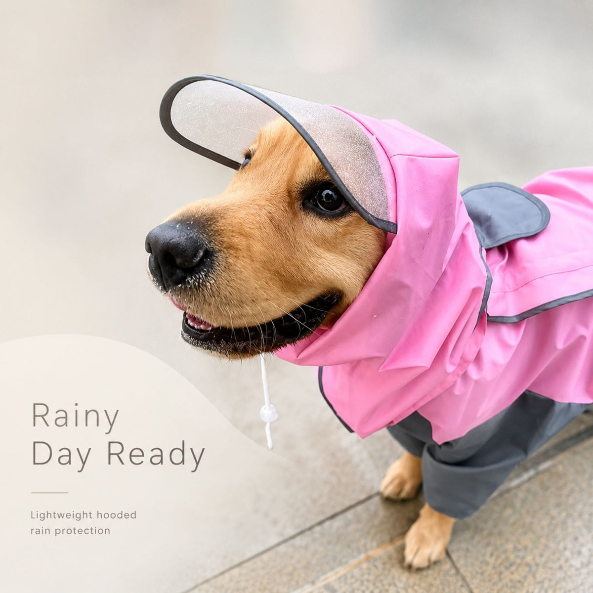 Full Coverage Dog Raincoat with Hood - Waterproof Rain Suit