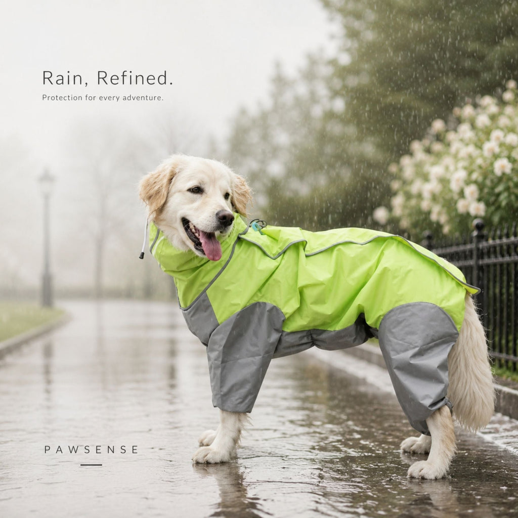 Full Coverage Dog Raincoat with Hood - Waterproof Rain Suit