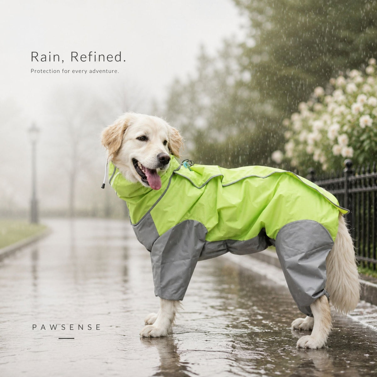 Full Coverage Dog Raincoat with Hood - Waterproof Rain Suit