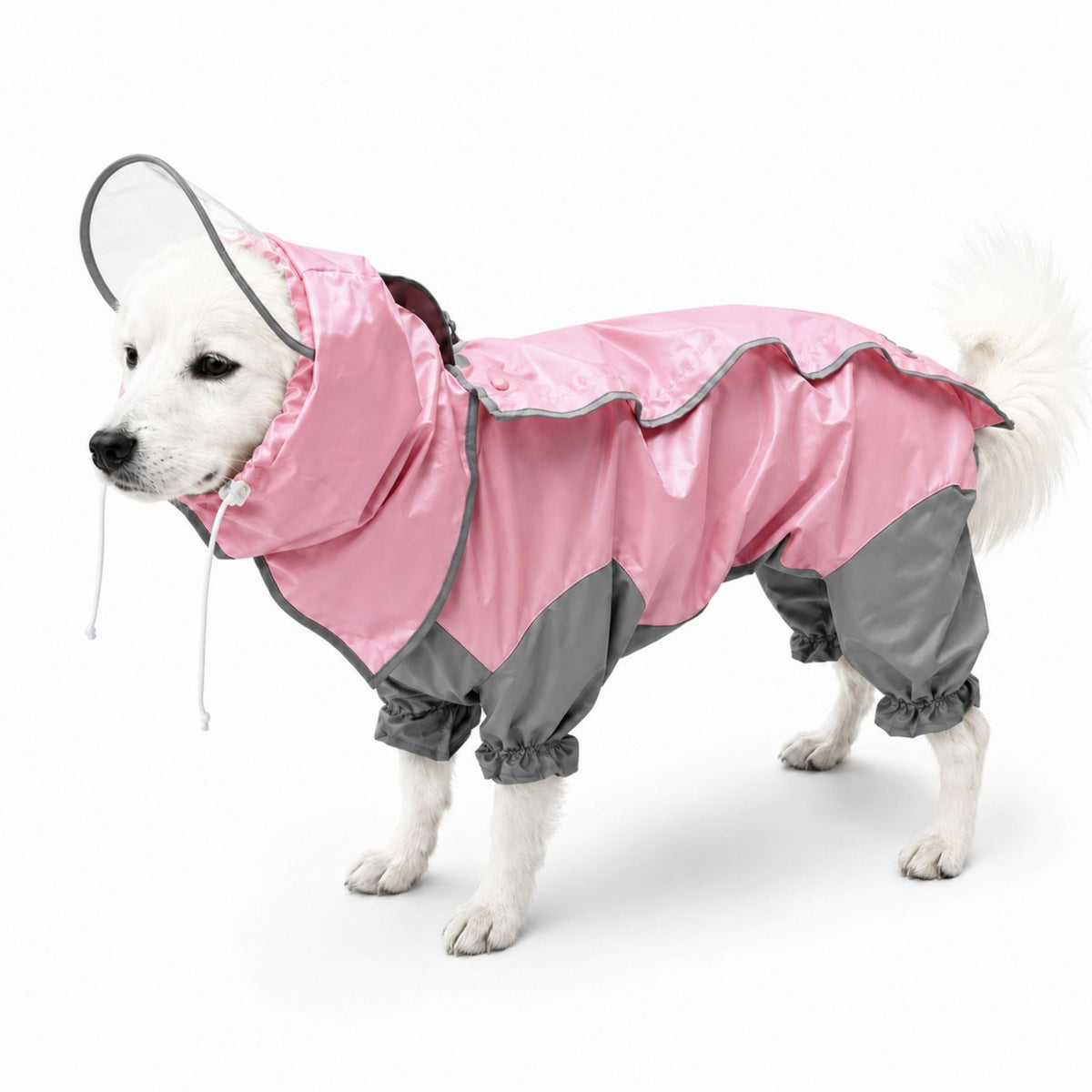 Full Coverage Dog Raincoat with Hood - Waterproof Rain Suit