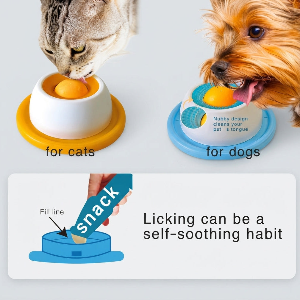 Interactive Lick Mat Ball - Slow Feeder Treat Ball for Dogs & Cats