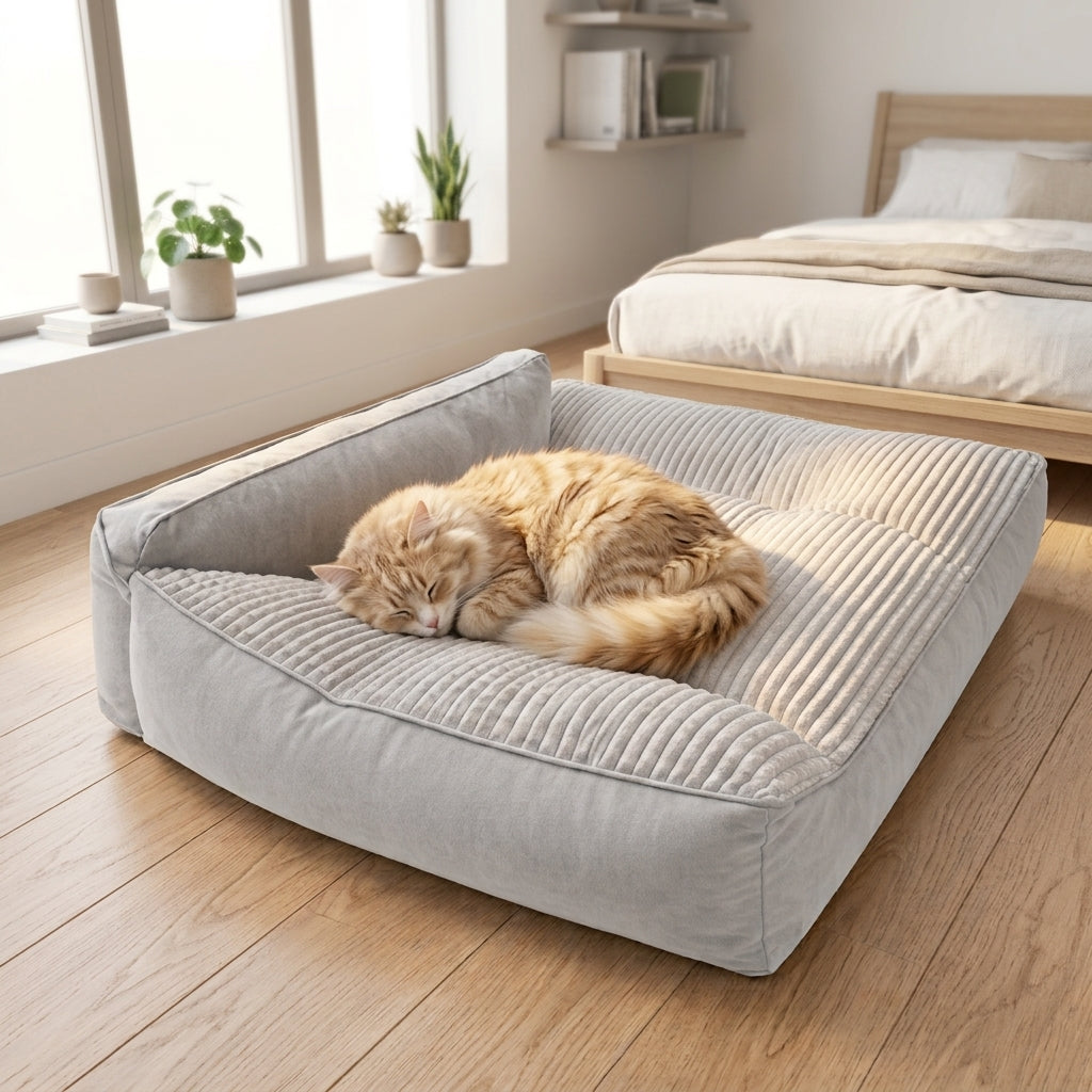 Large Orthopedic Pet Bed for Dogs & Cat - Washable Quilted Cushion Pad