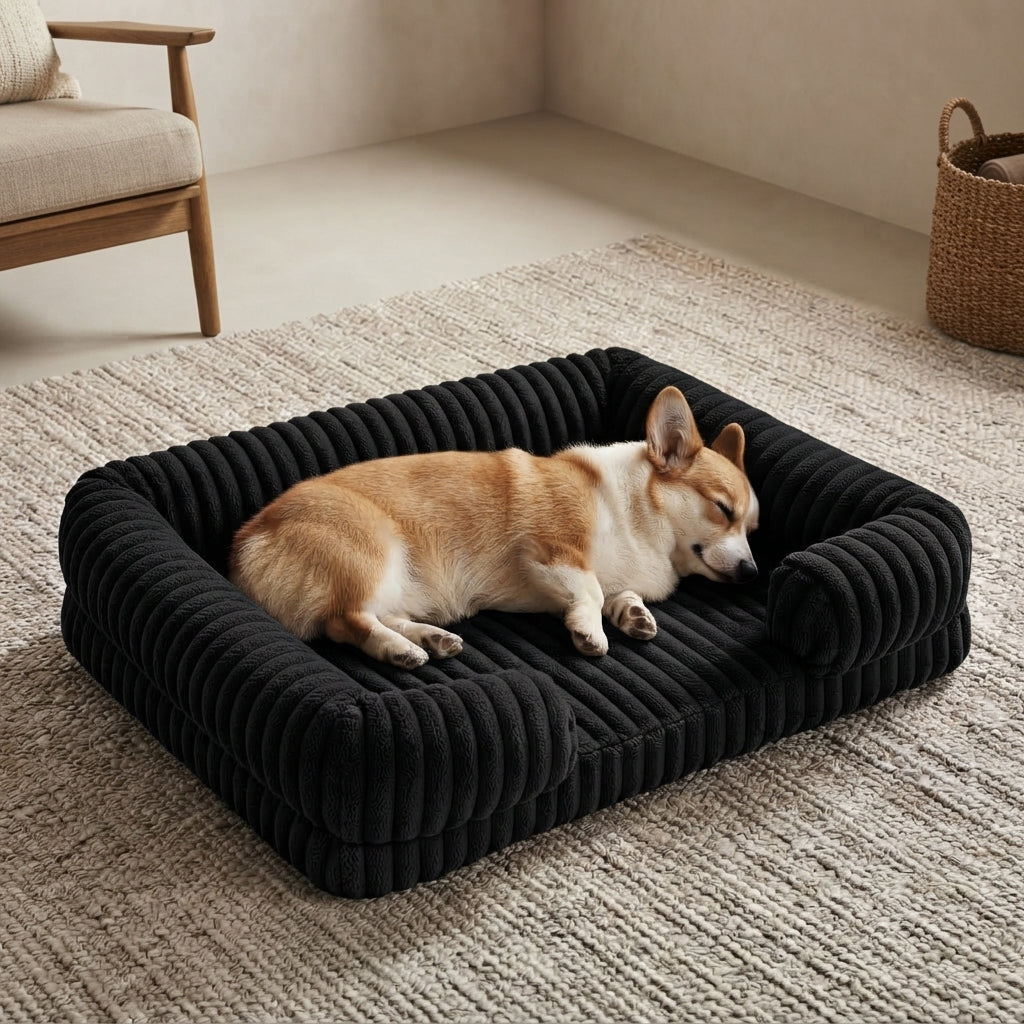 Large Orthopedic Memory Foam Pet Bed – Washable Supportive Sofa Bed for Dogs