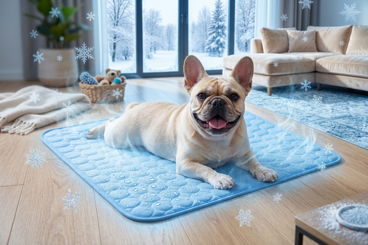 Cooling Pet Mat for Dogs & Cats – Breathable Summer Dog Cooling Pad, Lightweight Washable Pet Bed Mat for Indoor & Outdoor Use